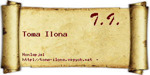 Toma Ilona névjegykártya